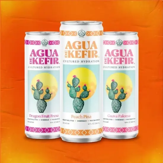 Agua de Kefir Dragon Fruit Fresa - 12 fl oz Can image {5}