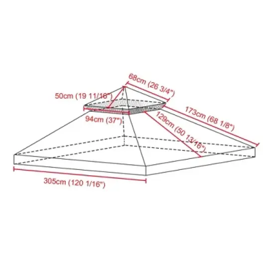 Yescom 10x10Ft UV30+ Gazebo Replacement Top for 2 Tier Outdoor Canopy Cover Patio Backyard Party Deck Coffee Liqueur Tan image {7}