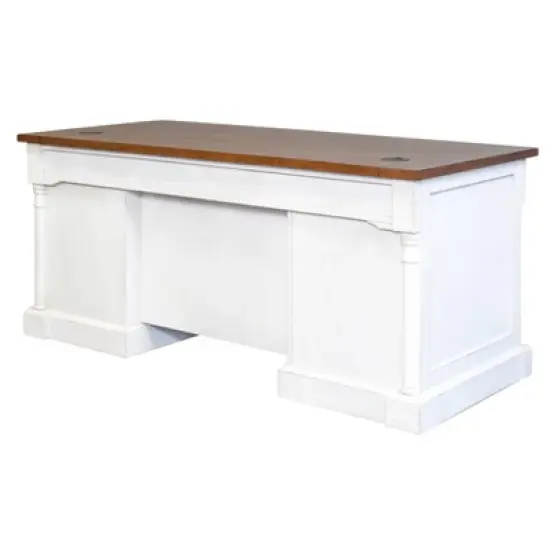 66" Durham Double Pedestal Executive Desk White - Martin Furniture image {3}