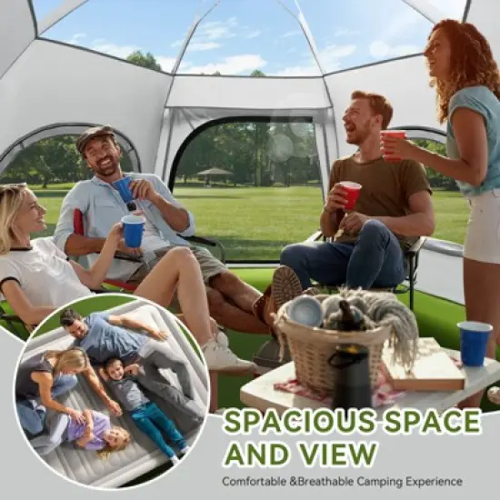 SUGIFT 4 Person Camping Tent with Screened Mesh Windows Double Layer Design and Carry Bag for Easy Setup Outdoor Hiking Travel image {4}