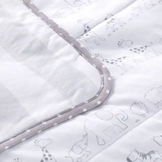 Jersey Knit Reversible Blanket Two by Two - Cloud Island&trade; Gray image {2}