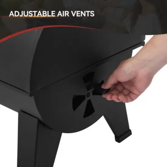 Royal Gourmet 19" Portable Duo Sided Cooking area Charcoal Grill CC1619TG Black image {7}