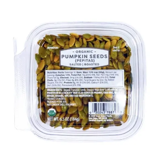 Organic Roasted & Salted Pumpkin Seeds (Pepitas) - 6.5oz image {5}
