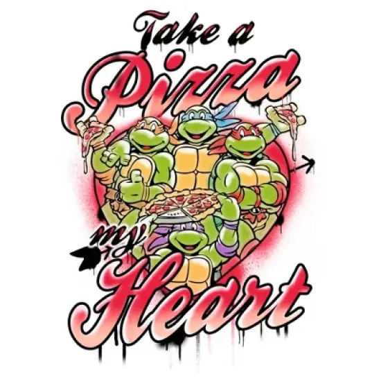 Boy's Teenage Mutant Ninja Turtles Take a Pizza My Heart T-Shirt image {1}