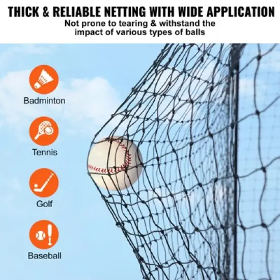 VEVOR Baseball Batting Netting, Professional Softball Baseball Batting Hitting Training Net,Portable Pitching Cage Net with Door & Carry Bag(NET ONLY) image {3}