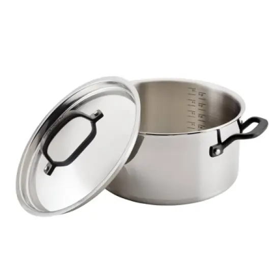 KitchenAid 6qt 5-Ply Clad Stainless Steel Induction Stockpot with Lid Silver image {4}