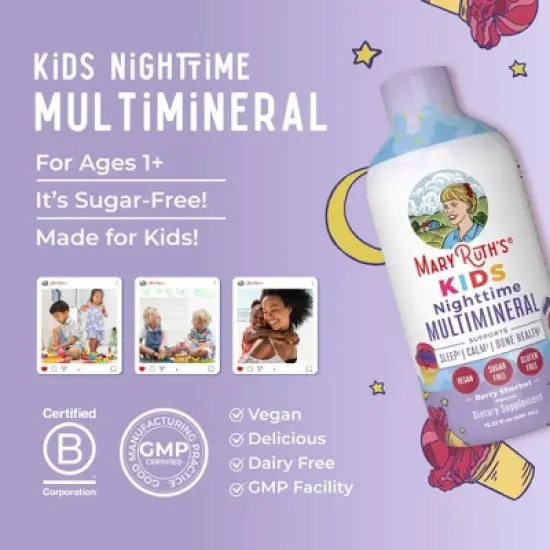 MaryRuth's Kids' Nighttime Vegan Multimineral Liquid - 15.2oz image {6}