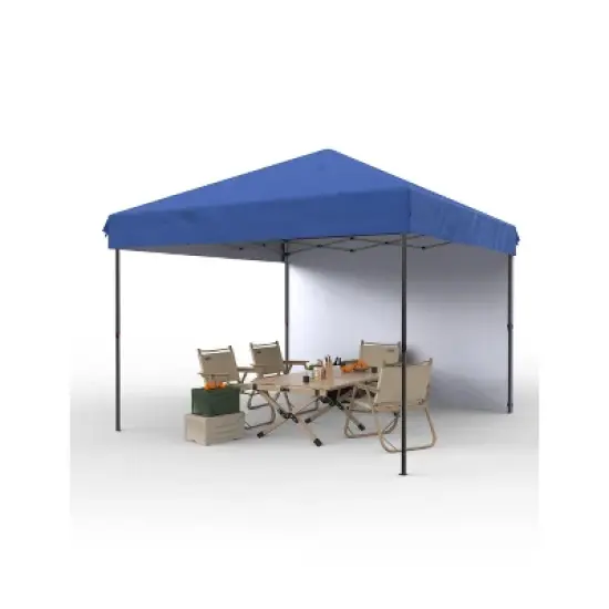 10x10 Pop Up Canopy Tent with Sidewall, One-Button Setup, Adjustable Height, Roller Bag & Sandbags, for Patio, Beach, Garden, Camping & Party Use image {7}