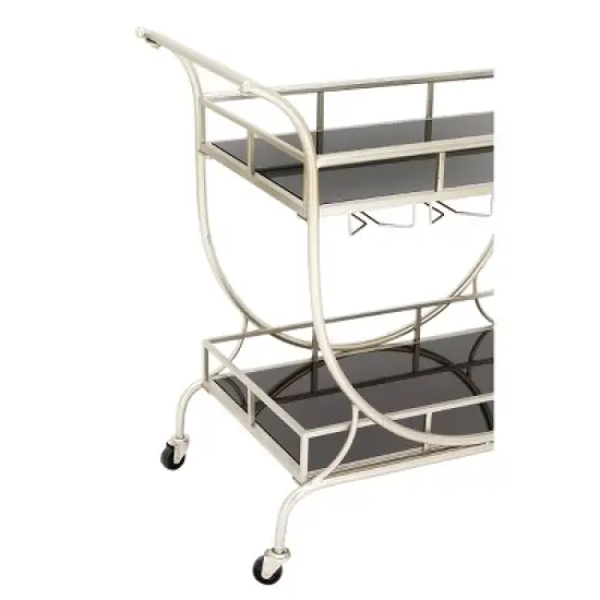 Modern 2 Tier Cart Silver - Olivia & May image {2}