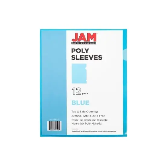 JAM Paper Plastic Sleeves 9" x 12" Blue 12/Pack 2226316987 image {2}