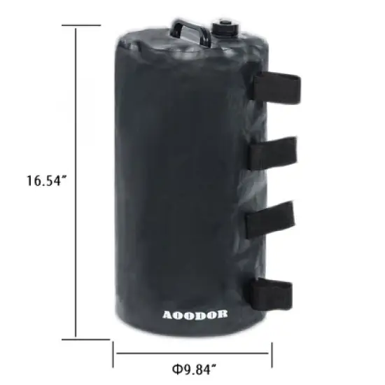 Aoodor Canopy Weights Bag Water Fillable, 176 Lbs Tent Weights Set Of 4 - Black image {1}