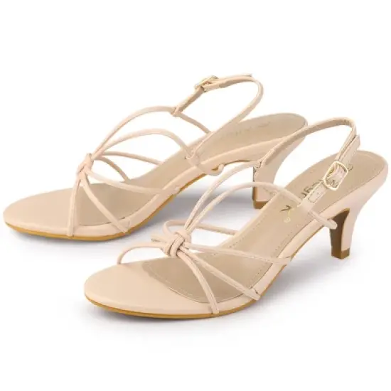 Allegra K Women's Strappy Slingback Kitten Heels Sandals image {7}