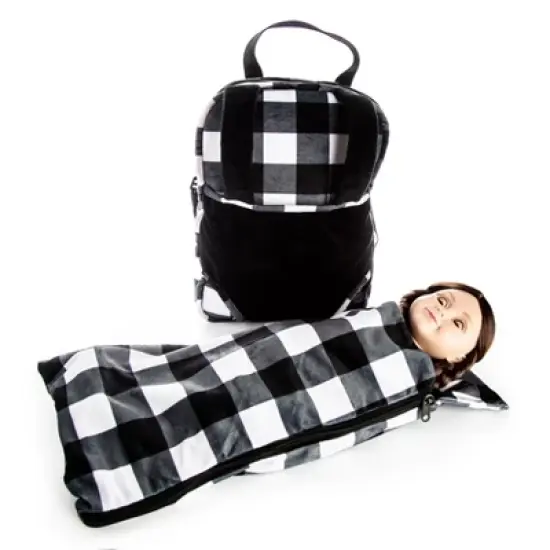 The Queen;'sTreasures 18" Doll Carrier and Sleeping Bag, Black & White image {8}