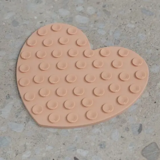 Dexypaws Enrichment Lick Mat: Blush Pink Heart - Grooved Silicone image {5}