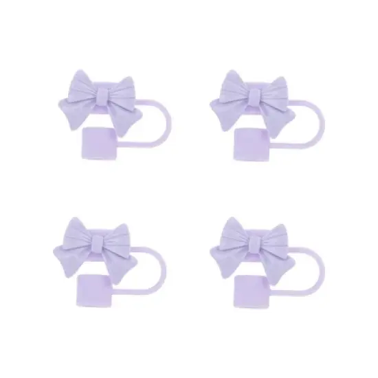 Unique Bargains Bow Straw Cover Cap 4 Pcs image {10}