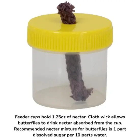 JCS Wildlife Double Nectar DOTS Hanging Butterfly Nectar Feeder - Bright Yellow Color - Made in the USA image {4}