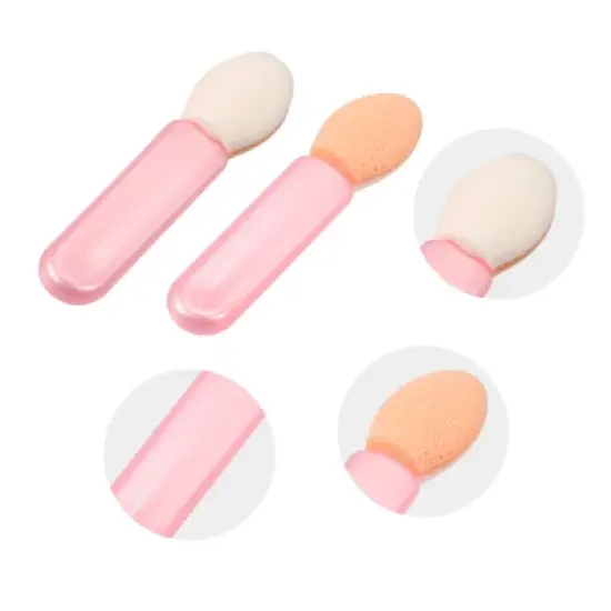 Unique Bargains Dual Sides EyeShadow Makeup Applicators Short Sponge Brushes Pink White 50 Pcs image {2}