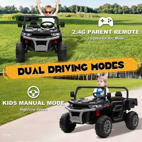 JOYRACER 24V Kids Ride on UTV with Remote Control, 2 Seater 2x200W Ride on Dump Truck For Big Kids image {5}