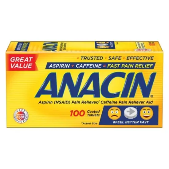 Anacin Pain Relief Aspirin Tablets, 100 ct image {6}