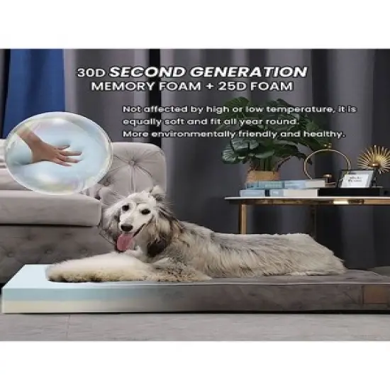 Laifug Orthopedic Memory Foam Minimalist Pet Dog Bed with Removable Cover and Waterproof Liner image {1}
