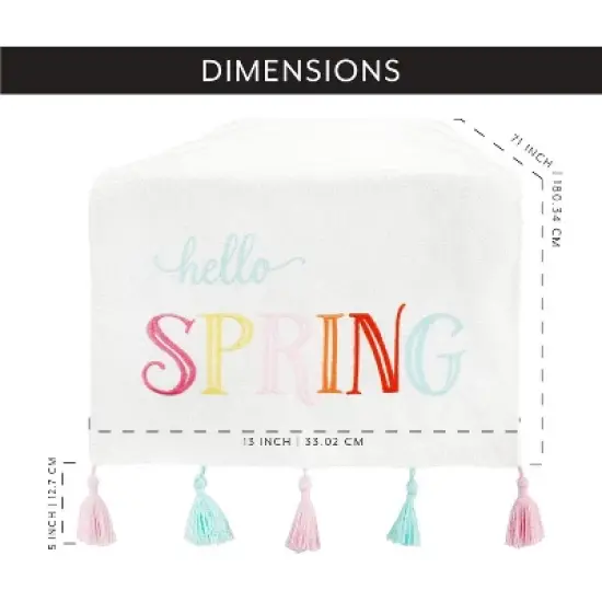 Decorae Spring Table Runner, Hello Spring Easter; Seasonal Fabric Table Decor 71 x 13 Inches image {2}