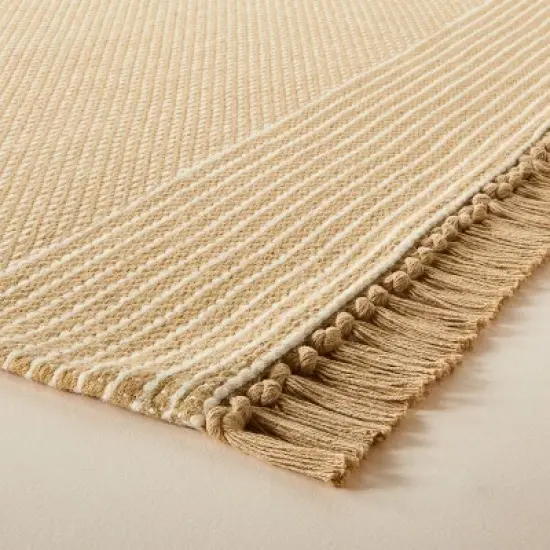 Patterned Border Stripe Area Rug Khaki - Hearth & Hand&trade; with Magnolia image {2}