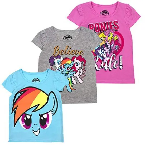 My Little Pony Girl's 3-Pack Ponies Rule! Short Sleeve Graphic Tees For Kids image {4}