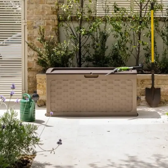 Starplast 88 Gallon Deck Box Plastic Mocha Brown image {8}