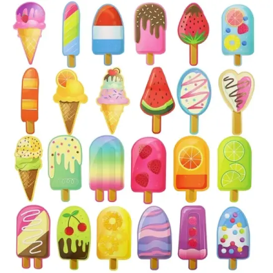 Paper Junkie 120-Pack Bulk Ice Cream Bookmarks for Students, Classroom Supplies, Cute and Colorful, 6 in, Ages 3-14 image {8}
