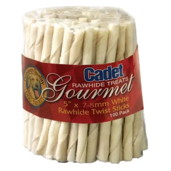 Cadet 5 Inch x 78mm Rawhide Twisty Sticks (100 Pack) image {1}
