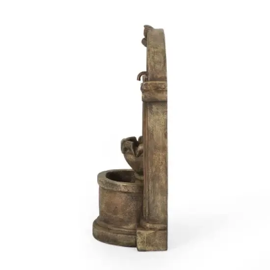 Frontage Outdoor 2-Tier Single Spout Fountain - Light Brown - Christopher Knight Home image {3}