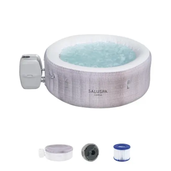Bestway Miami SaluSpa Inflatable Round Outdoor Hot Tub with 140 Soothing AirJets, Filter Cartridges, Pump, and Insulated Cover image {7}