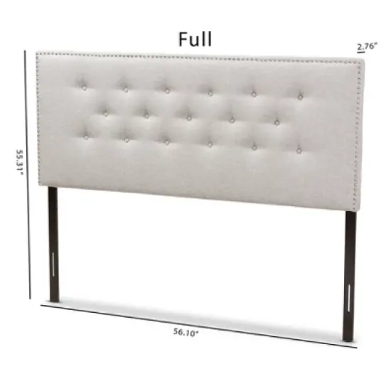 Windsor Modern and Contemporary Fabric Upholstered Headboard Beige - Baxton Studio image {5}