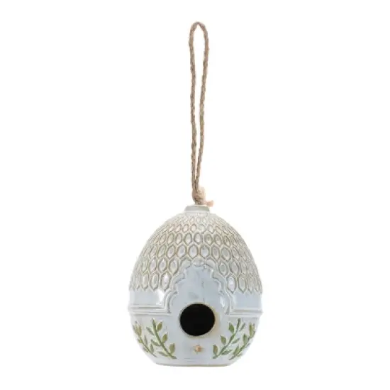Ornate Porcelain Birdhouse (Set of 2) image {2}