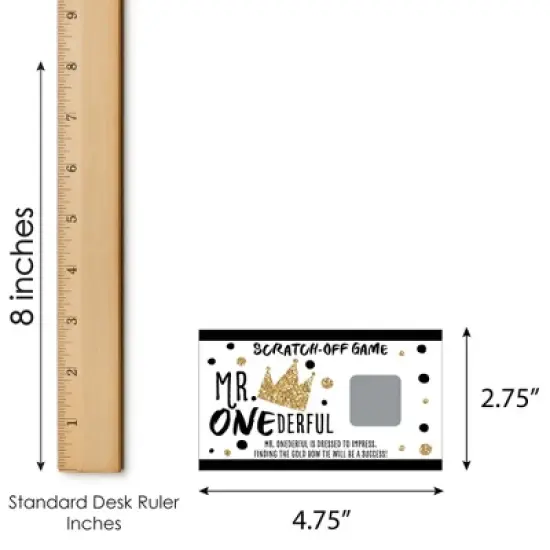 Big Dot of Happiness 1st Birthday Little Mr. Onederful - Boy First Birthday Party Game Scratch Off Cards - 22 Count image {4}
