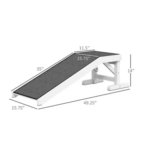 Resenkos Pet Step, Dog Stairs, Extra Wide Pet Stairs,49" Pet Ramp for Dogs & Cats with Non-Slip Carpet, White image {5}