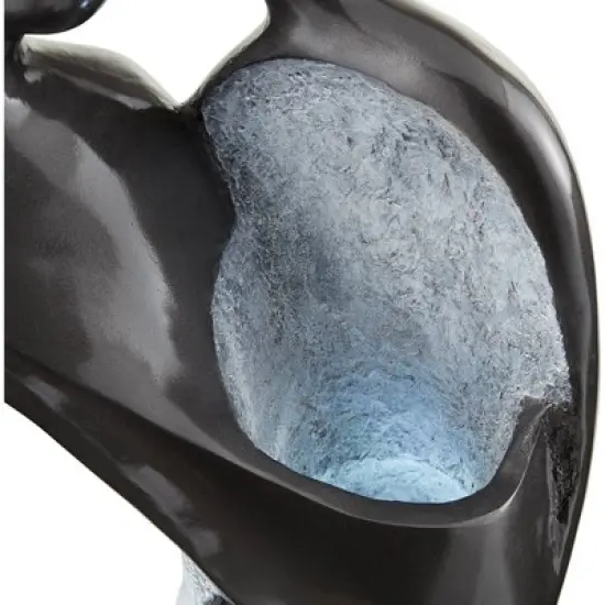 Modern Couple 47" High Large Indoor Outdoor Decor Black Resin Floor Fountain with Light LED Standing Outside Garden Patio Yard image {6}