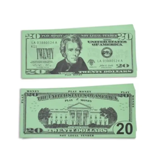 Learning Advantage Play Bills, $20 Bills, Set of 100 image {2}