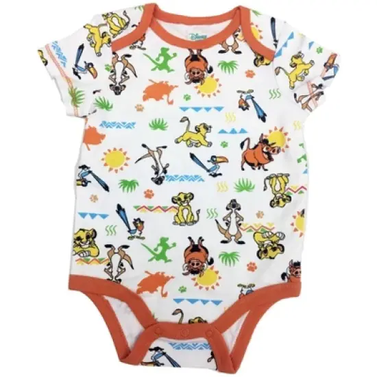 Disney Mickey Mouse Lion King Winnie the Pooh Pixar Toy Story Finding Nemo Baby 5 Pack Bodysuits Newborn to Infant image {6}