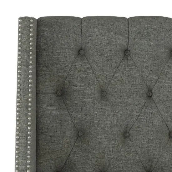 Diamond Tufted Nail Button Wingback Headboard - Skyline Furniture image {3}