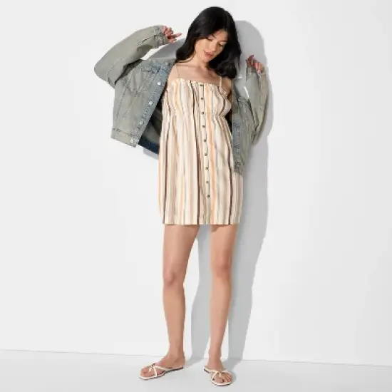 Women's Button-Front Mini A-Line Dress - Wild Fable&trade; image {3}