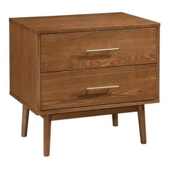 HOMES: Inside + Out 3pc Full Riverstone Mid-Century Wood Platform Bedroom Set with 2 Nightstands Walnut image {15}