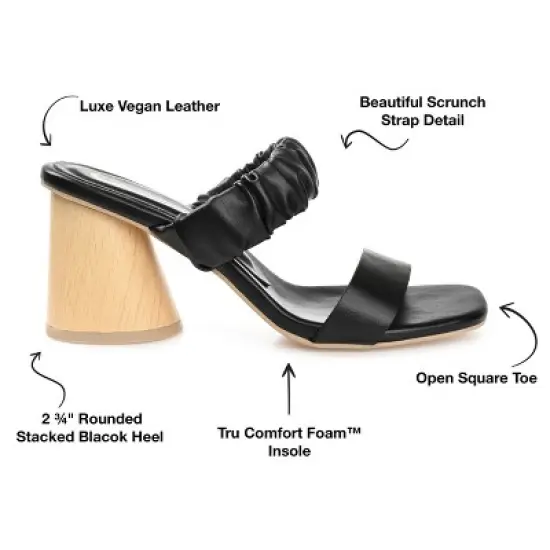 Journee Collection Womens Fayth Tru Comfort Foam Open Square Toe Block Heel Sandals image {7}