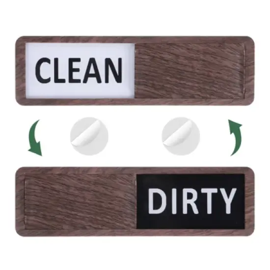Unique Bargains Kitchen Hotel Indicator Wood Clean Dirty Sign Rectangle Dishwasher Magnet image {7}