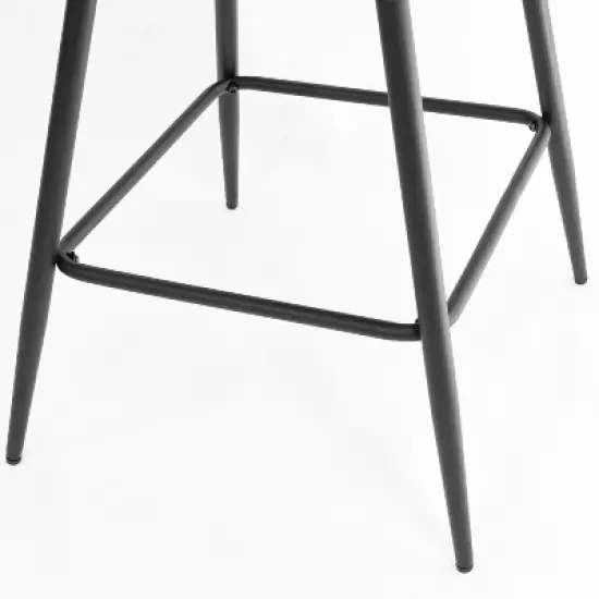 26.5" Edwin Upholstered Counter Height Stool (Set of 2) Black Leg-The Pop Maison image {5}