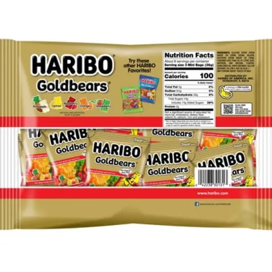 HARIBO Halloween Goldbears Gummies Mini Bags - 9.5oz image {1}