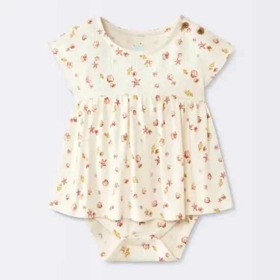 Baby Girls' Costal Ribbed Romper - Cloud Island&trade; White image {4}