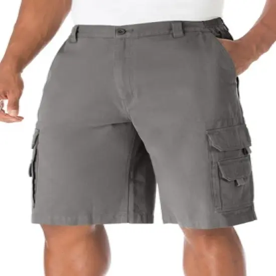 Boulder Creek by KingSize Men's Big & Tall  12" Side Elastic Denim Cargo Shorts image {9}