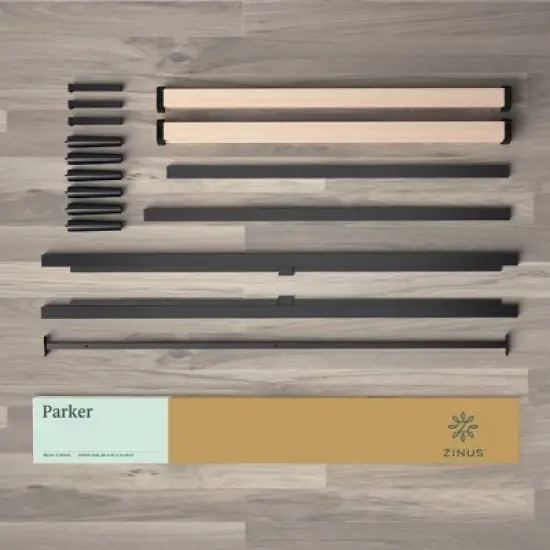 Parker Platform Bed Frame with Tapered Legs Black - Zinus image {6}