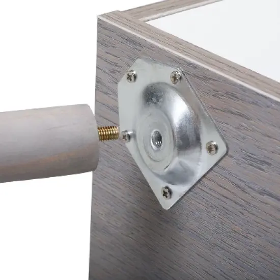 Resenkos Set of 2 Bedside Table with Two Drawer Storage Design for Living Room Sofa - Gray, Night Stand image {8}